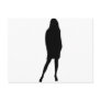 black female silhouette icon postcard