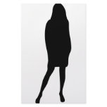 black female silhouette icon personalized stationery