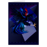 Black Fighting Rooster Card