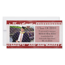 Black Film Frame Grunge Graduation Photo Card