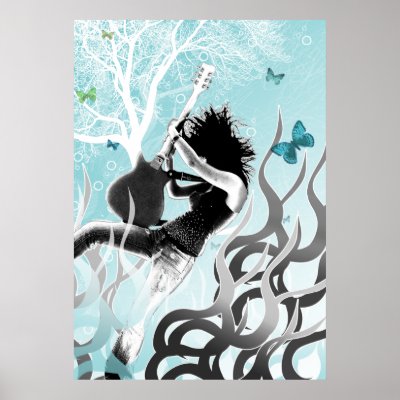 Black Fire Poster by rockoutdesigns