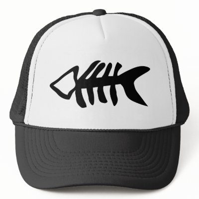 black fish fishbones mesh hats by Tomaniac