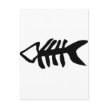 black fish fishbones postcards
