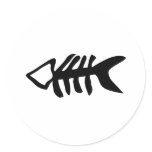 black fish fishbones sticker