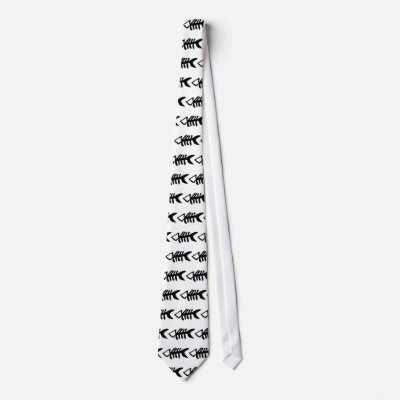 black fish fishbones neck tie by Tomaniac