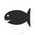 black fish icon sticker