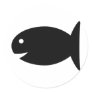 black fish icon sticker