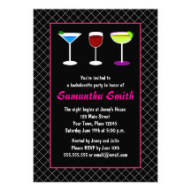 Black Fishnet & Hot Pink Bachelorette Party Invite