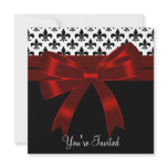 Black Fleur De Lis Party invitations