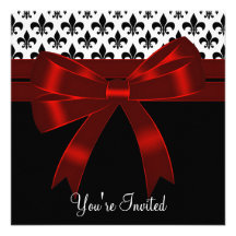 Black Fleur De Lis Party Personalised Announcement