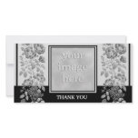 Black Floral and Elegant Thank You photo cards