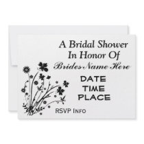 Black floral Bridal Shower Invitation