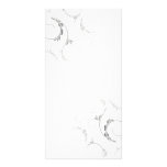 Black floral on white background with black border custom photo card