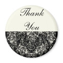 Black Floral Wedding Invitation Set magnets