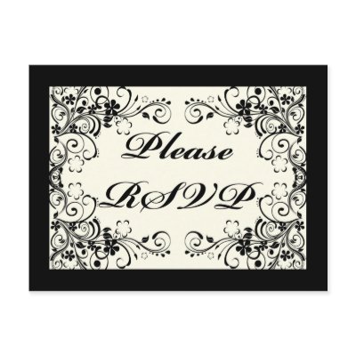 Black Floral Wedding Invitation Set by pentagramstar
