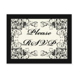 Black Floral Wedding Invitation Set postcards