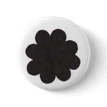 Black Flower Design Button