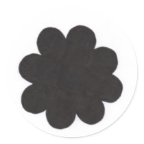 Black Flower Design Sticker