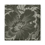 Black Flower Line Art Magnet