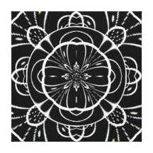 Black Flower Wrapped Canvas Canvas Print