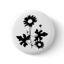 black flowers cirrus icon pinback button