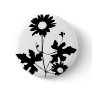 black flowers cirrus icon pinback buttons