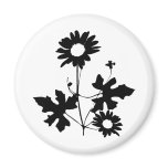 black flowers cirrus icon fridge magnet