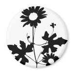 black flowers cirrus icon magnet