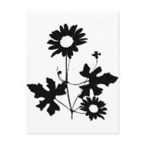 black flowers cirrus icon postcards