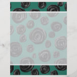Black flowers on jade green. personalized flyer