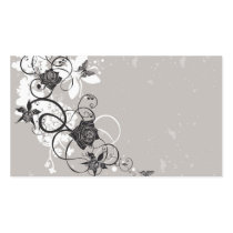 Black flowers Profile Card Business Card Templates