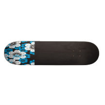 Black Flowers Skateboard