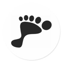 Black Foot Print Stickers
