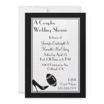 Black Football Couples Wedding Shower Invitation