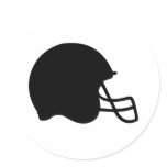 black football helmet icon round sticker