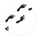 black footprints round stickers