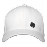 Black  Four Leaf Clover St. Patricks Day Hat embroidered hats