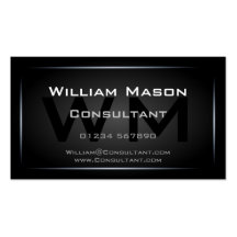 Black Framed Monogram Professional - Business Card