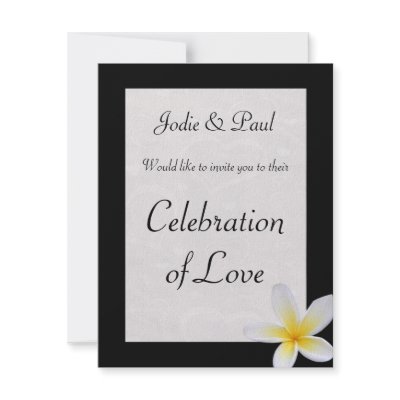 Black Frangipani - Wedding Invitation by ZazzleBusinessCards