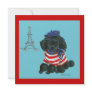 Black French Poodle Puppy Dog Invitation