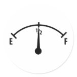 black fuel indicator icon round sticker