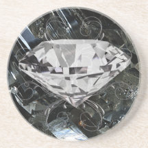 Black Gem Design Drink Coasters