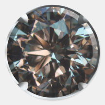 Black Gem Round Sticker