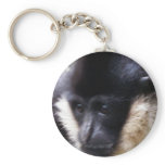 Black Gibbon Ape Face Closeup Pastel keychains