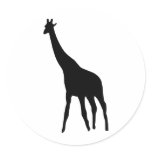 black giraffe icon round stickers