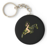 Black Girl Riding Tat Machine Keychain