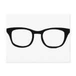 black glasses icon postcard