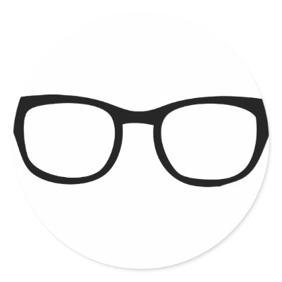 black glasses icon round stickers by Tomaniac
