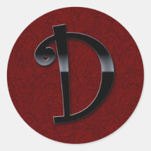 Black Gloss Monogram - D Sticker
