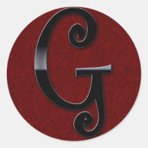 Black Gloss Monogram - G Stickers